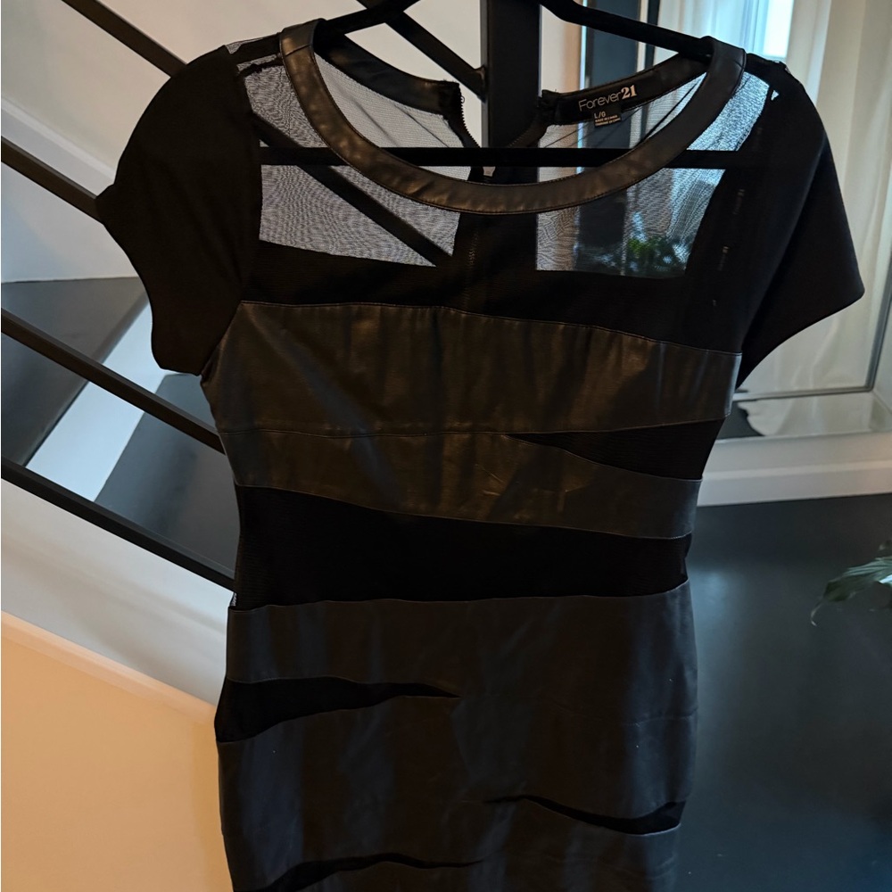 Forever 21 Black Mesh Detail Dress